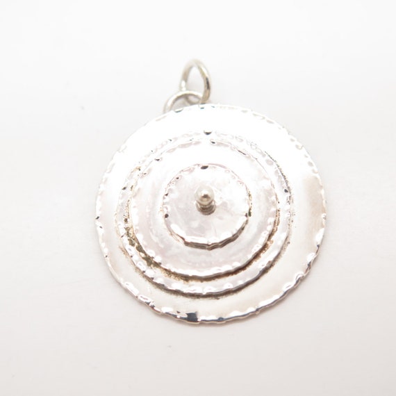 925 Sterling Silver Vintage Modernist Pendant - image 4