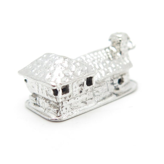 925 Sterling Silver Vintage Old House Charm Penda… - image 8