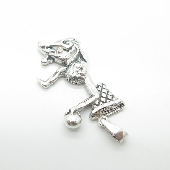 925 Sterling Silver Vintage Basketball Player Pen… - image 6