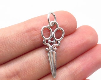 925 Sterling Silver Vintage Ornate Key Pendant