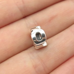 925 Sterling Silver Vintage Chamilia Letter &quot;O&quot; Initial Bead Charm