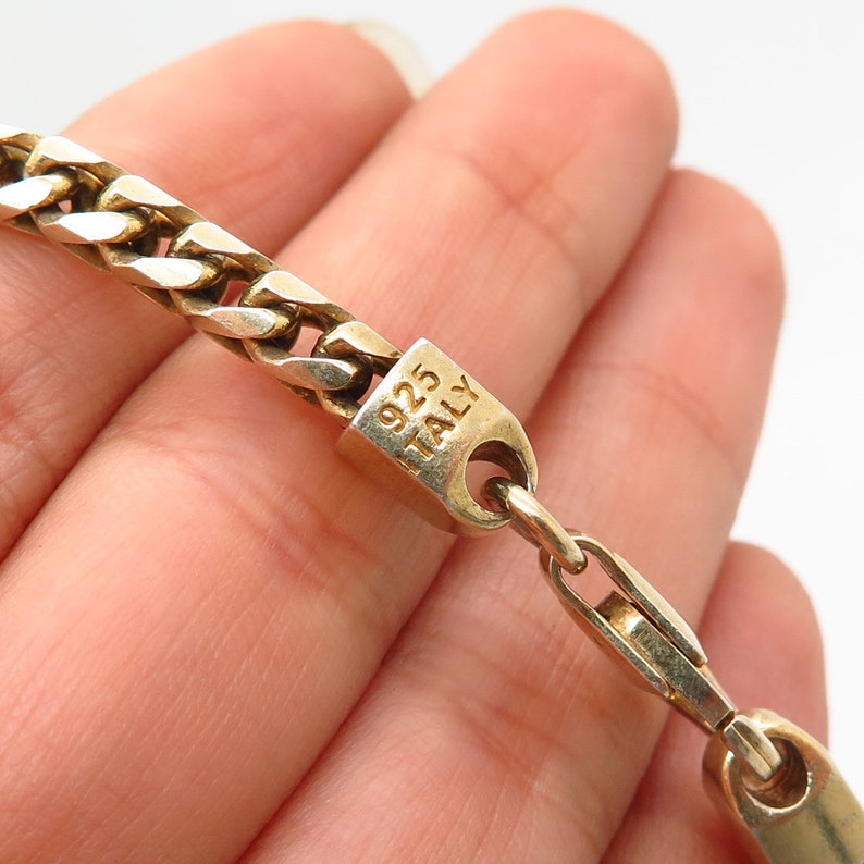 925 Sterling Silver Gold Plated Italy Extra Long Square Cuban Etsy