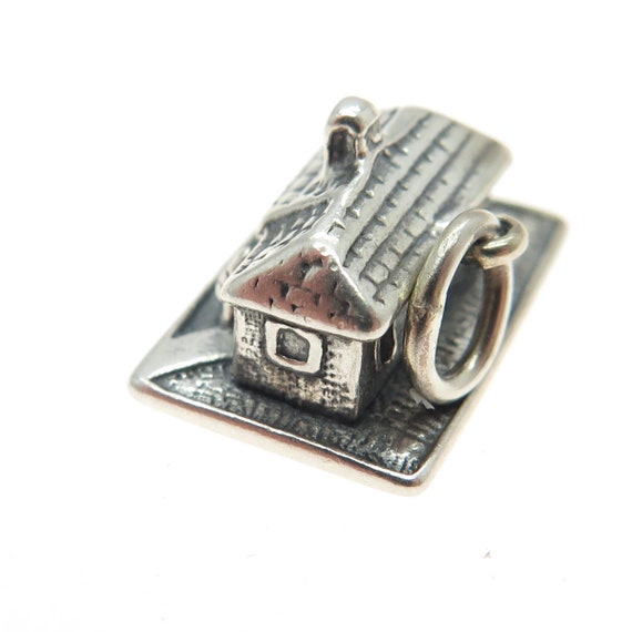 925 Sterling Silver Vintage Old House Charm Penda… - image 6