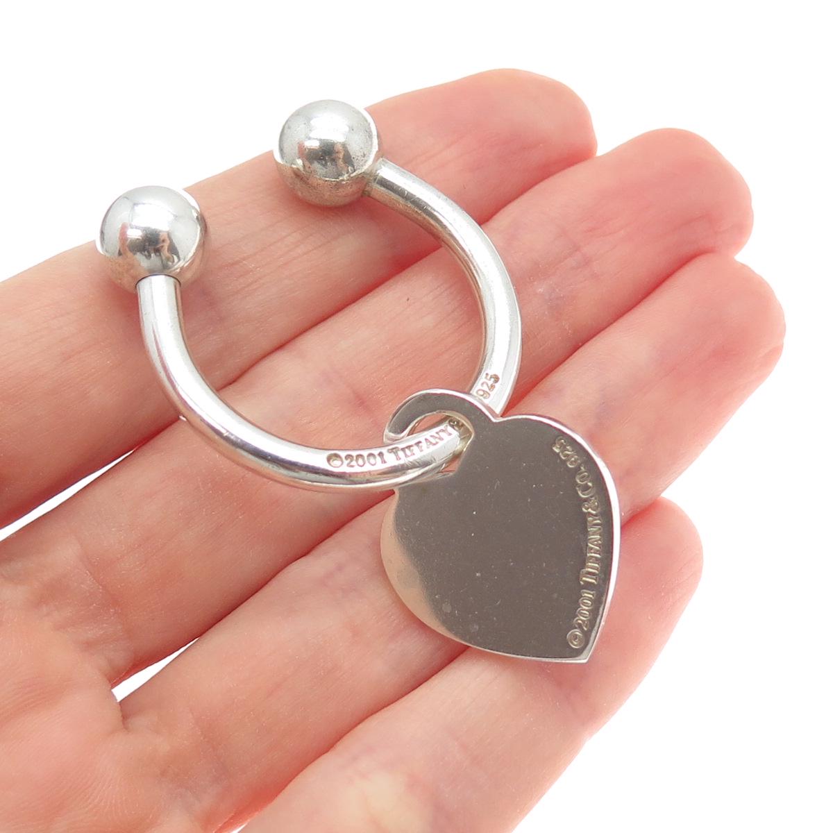 レア TIFFANY ティファニー キーリング 2001 ハートタグ 925 TIFFANY & CO. 925 Sterling Silver Vintage 2001 Heart Tag Screw