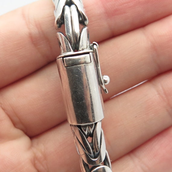 925 Sterling Silver Vintage Byzantine Link Bracel… - image 6