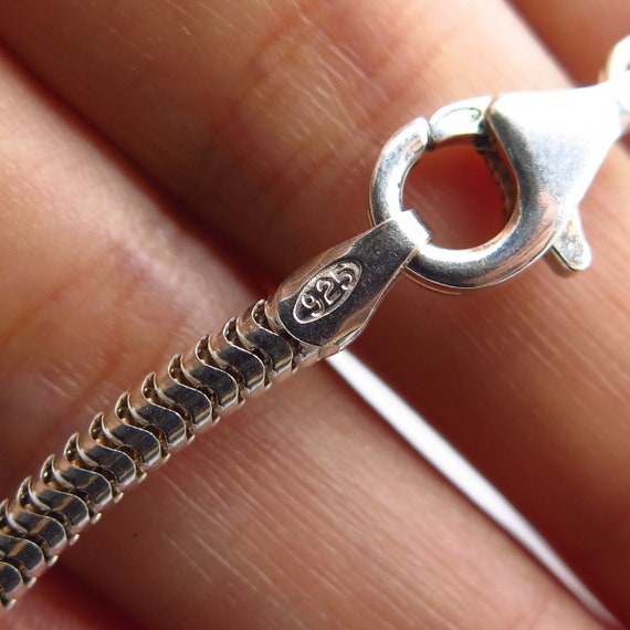 925 Sterling Silver Vintage Italy RCI Snake Link Bracelet 7.25