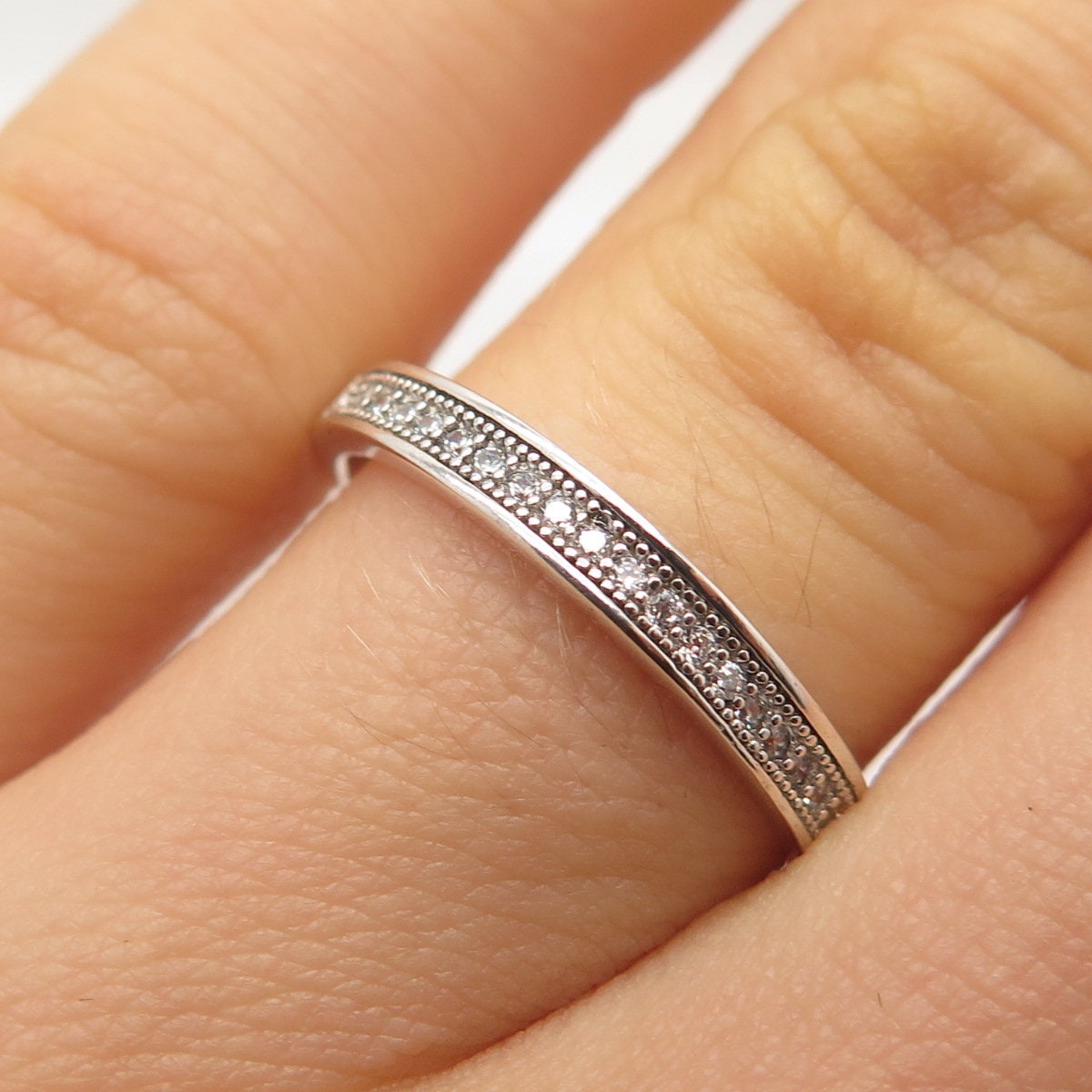 925 Sterling Silver C Z Half Eternity Band Ring Size 7 - Etsy