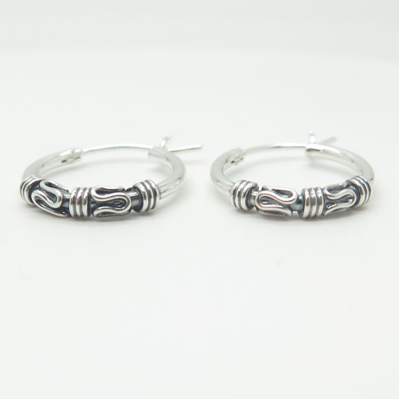 HAN 925 Sterling Silver Roped Hoop Earrings - image 5
