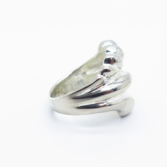 925 Sterling Silver Vintage HAN Ribbed Wide Ring … - image 6