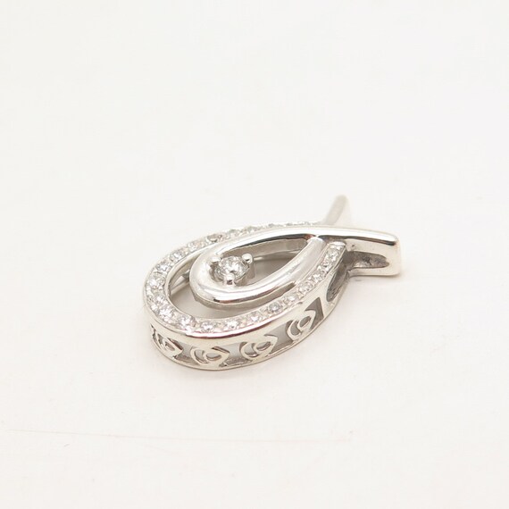 925 Sterling Silver Real Diamond Slide Pendant - image 5