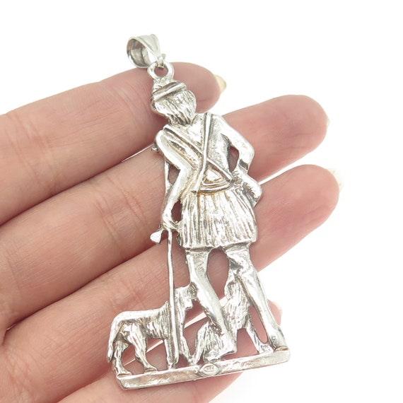 925 Sterling Silver Vintage St. Lazarus Religious… - image 2