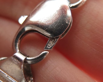 925 Sterling Silver Vintage Italy Square Curb Link Bracelet 8.25