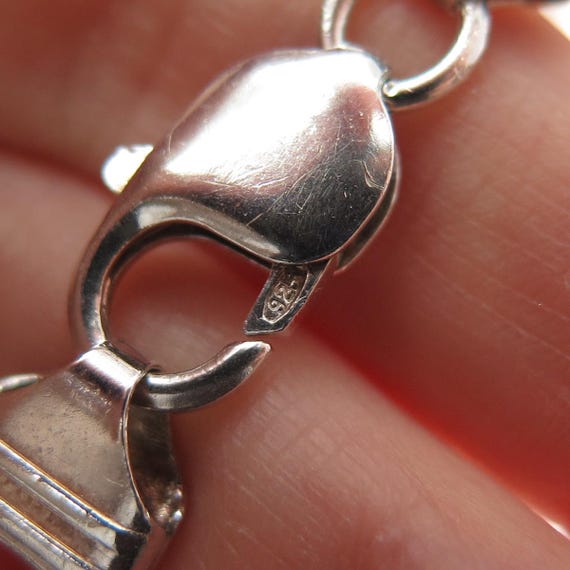 925 Sterling Silver Vintage Italy Square Curb Link Bracelet 8.25