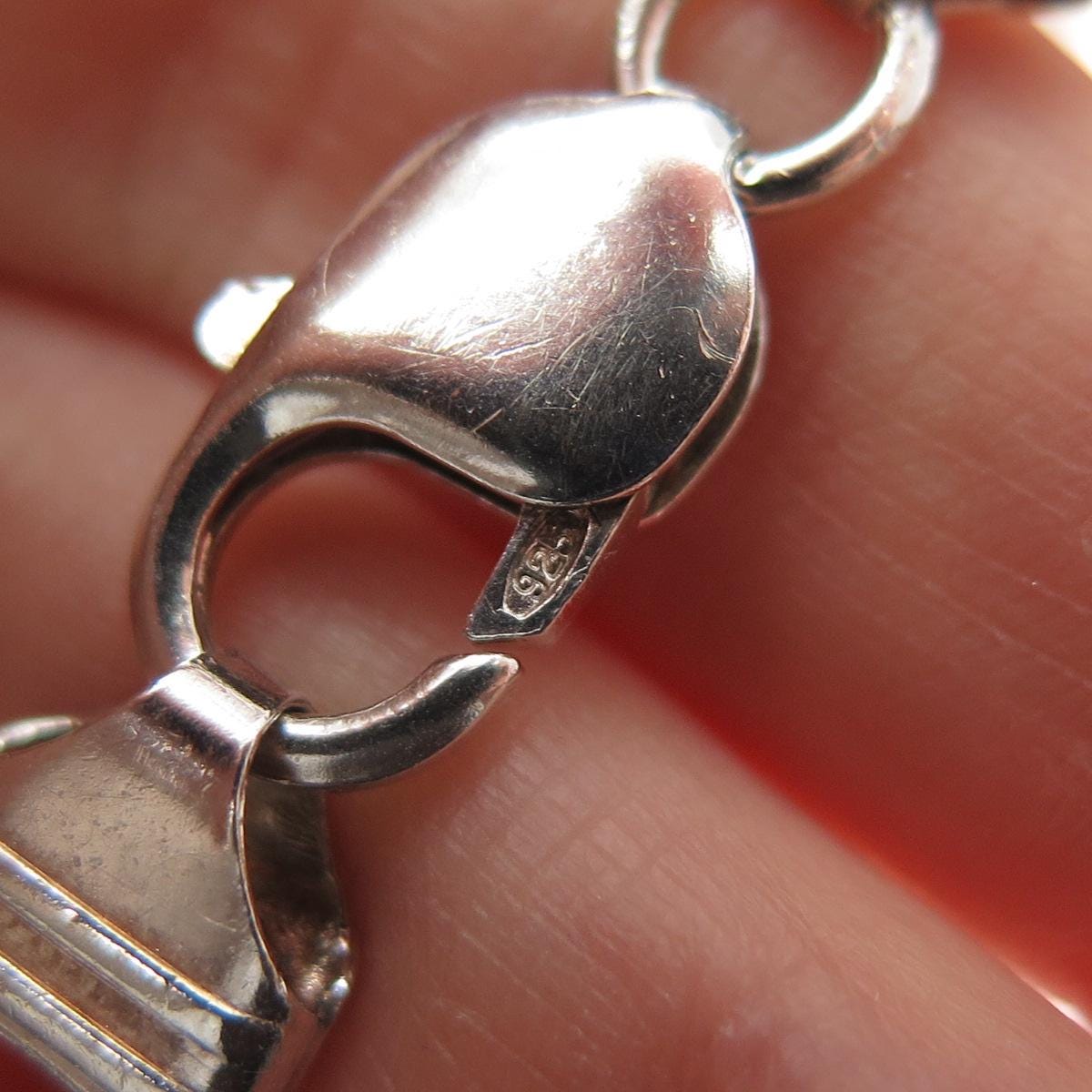 925 Sterling Silver Vintage Italy Square Curb Link Bracelet 8.25