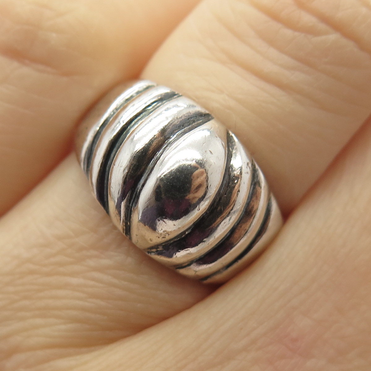 925 Sterling Silver Vintage Mexico Ribbed Ring Size 6.5 - Etsy 925 Sterling Silver Vintage Mexico Ribbed Ring Size 6.5 - Etsy