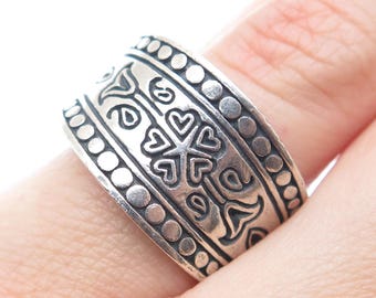 BRIGHTON 925 Sterling Silver Vintage Floral Oxidized Ring Size 6.25