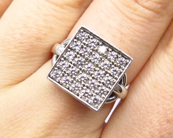 リチャード　ジノリ　指輪 Size 7.25 Sterling Silver Clear CZ Diamond Band Ring Vintage