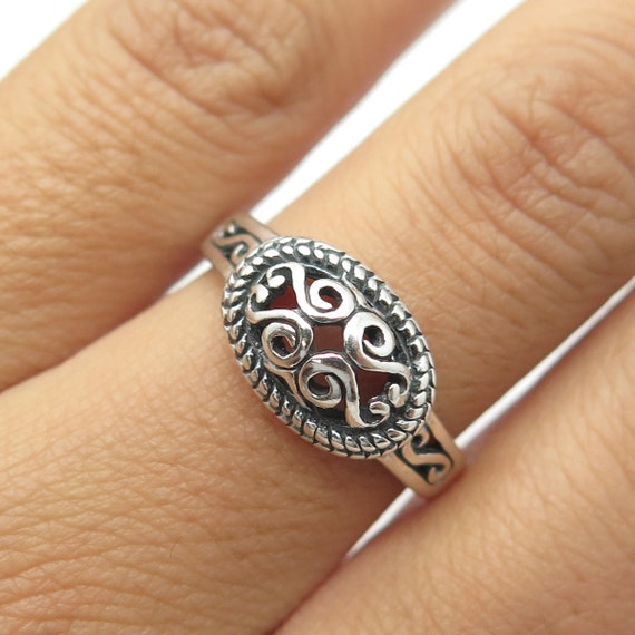 Sterling Silver Framed Filigree Swirl Rings Sterling Silver Framed Filigree Swirl Rings
