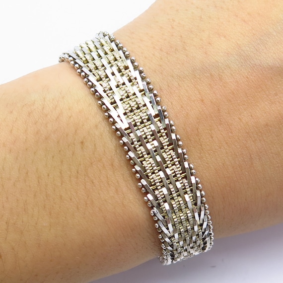 925 Sterling 2-tone Vintage Mexico Avanti Riccio Chevron