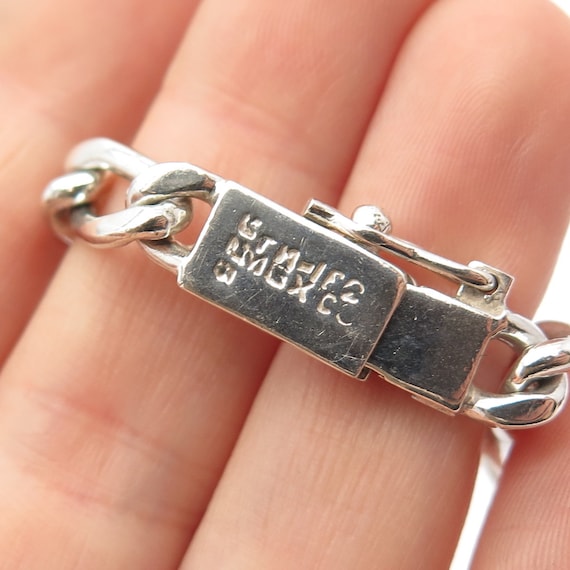 925 Sterling Silver Vintage Mexico Figaro Link Bracelet 7 3 925 Sterling Silver Vintage Mexico Figaro Link Bracelet 7 3