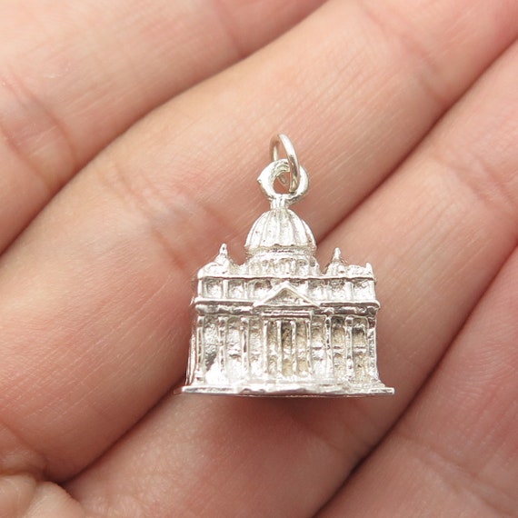 800 Silver Vintage Eastern Europe Basilica 3D Cha… - image 2