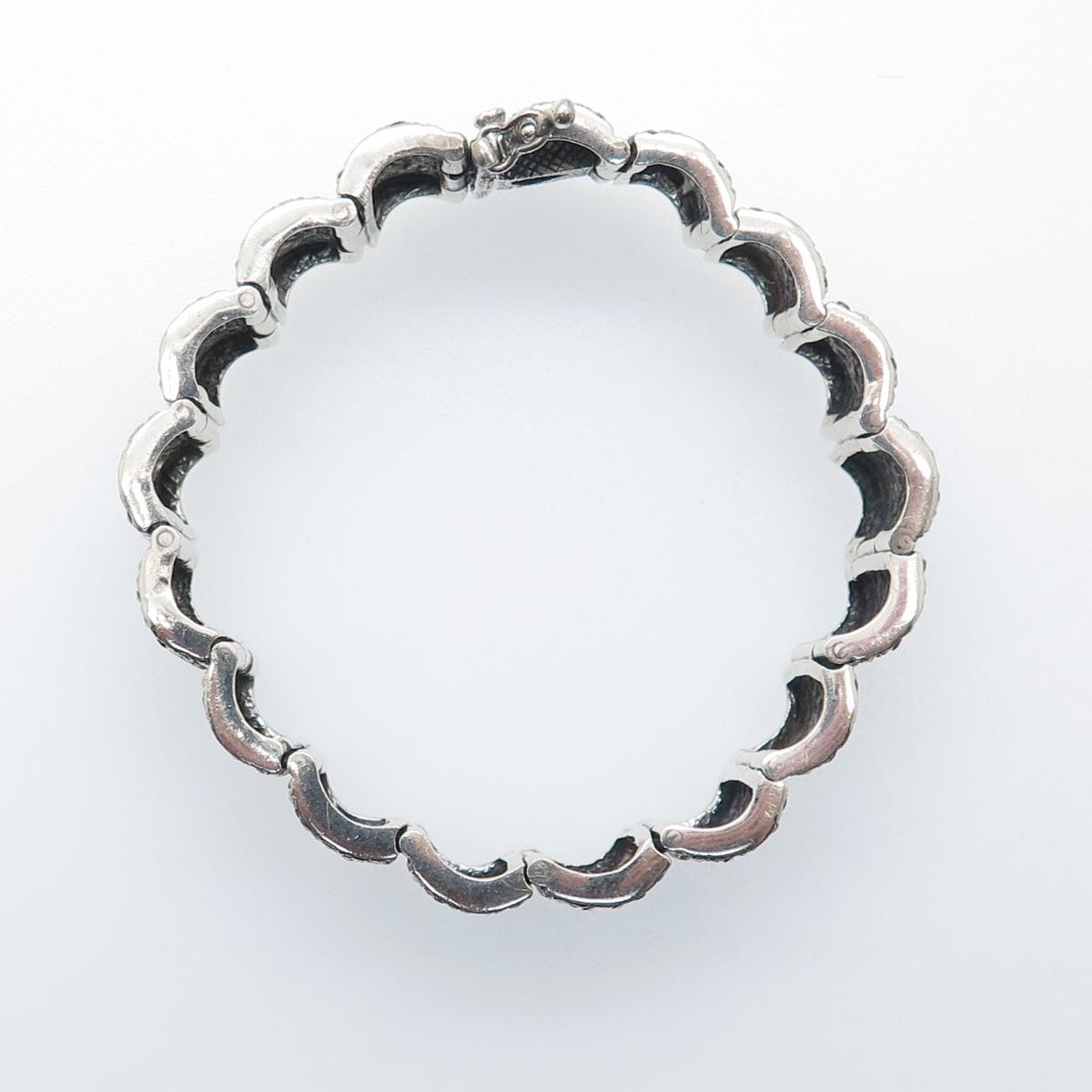 CHAPAL ZENRAY 925 Sterling Silver Vintage Real Marcasite Oxidized