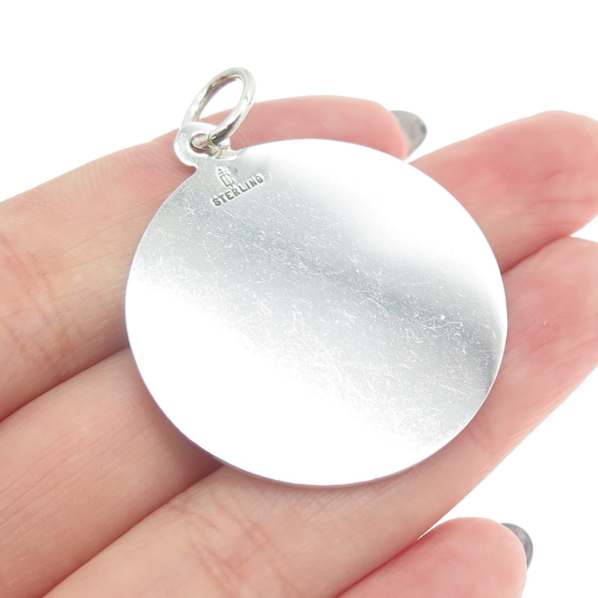 Charles Thomae Sterling Silver Monogrammed Oval Tag / Charm