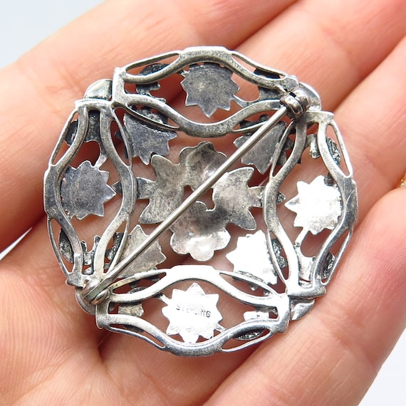 925 Sterling Silver Vintage Floral Ornate Pin Brooch - Etsy