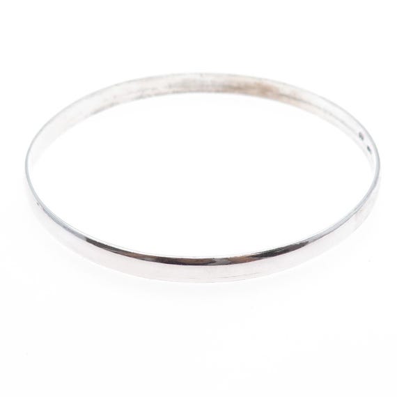 925 Sterling Silver Vintage Mexico Bangle Bracelet 9.25" View 5
