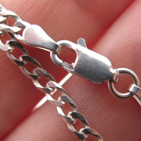 P. Lux 925 Sterling Silver Vintage Italy Curb Chain Necklace 20