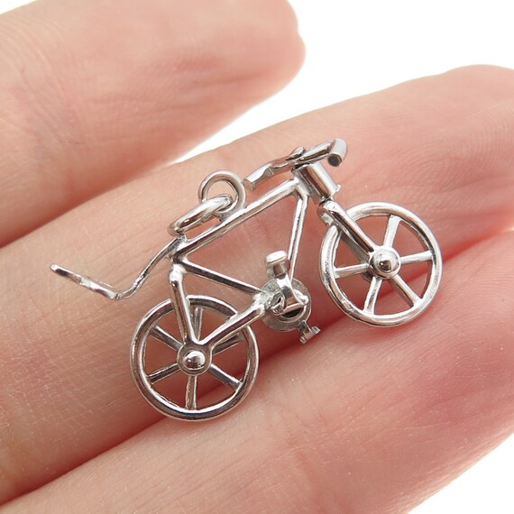925 Sterling Silver Antique Art Deco Bicycle 3D P… - image 1