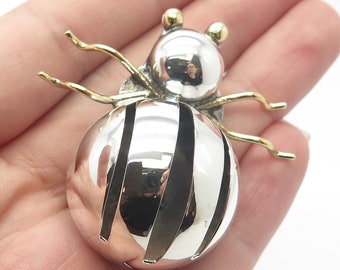 925 Sterling Silver Vintage Mexico Beetle Pin Brooch