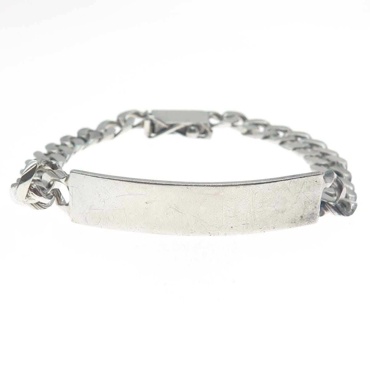 900 Silver Vintage AEP Mexico ID Curb Link Bracelet 7