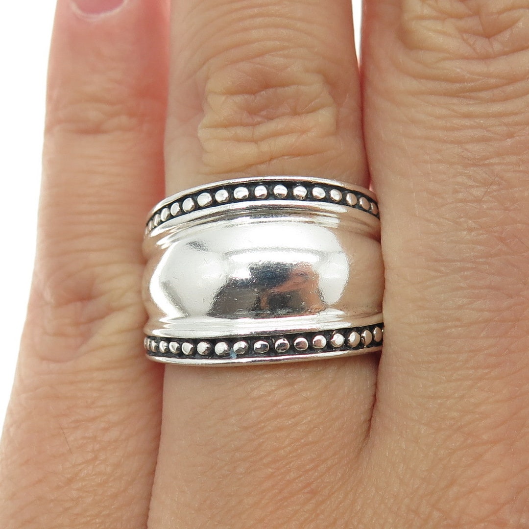 925 Sterling Silver Vintage Granulated Modernist Ring Size 7 Etsy