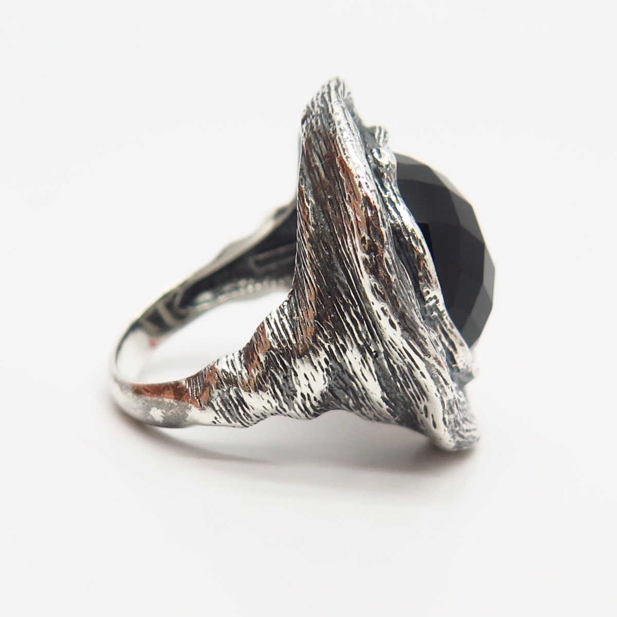 925 銀製 品 ジャンク　約56g 925 Sterling Silver Vintage Real Checkered Black Onyx Gem