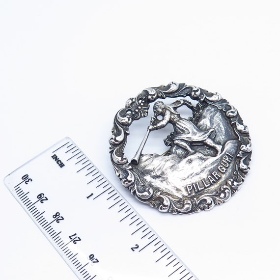 830S Silver Vintage Prillar Guri Pin Brooch Gem