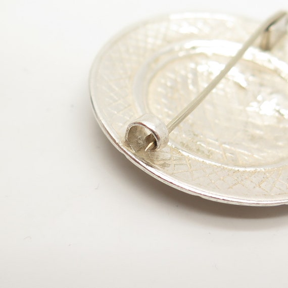 800 Silver Vintage Greek Theme Pin Brooch - image 7