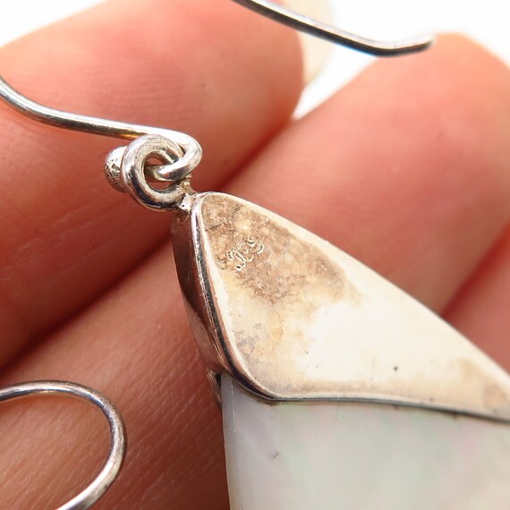 925 Sterling Silver Mother-of-Pearl Hammered Fini… - image 4