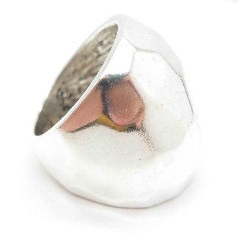 ROBERT LEE MORRIS 925 Sterling Silver Vintage Hammered Modernist Ring