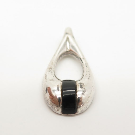 925 Sterling Silver Vintage Real Black Onyx Gem S… - image 4