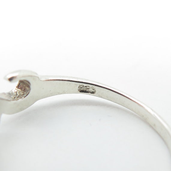 925 Sterling Silver Vintage Modernist Wavy Ring S… - image 7