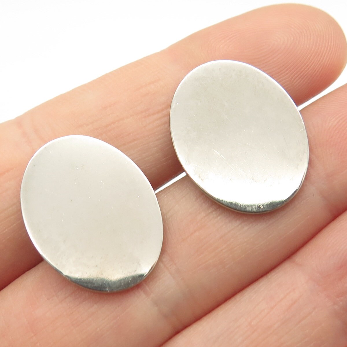 925 Sterling Silver Vintage Avedon Smooth Oval Cufflinks Etsy