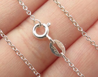 925 Sterling Silver Italy Cable Chain Necklace 18"