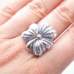 950 Silver Vintage Clover Leaf For Good Luck Ring Size 7.75