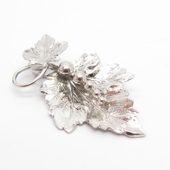 925 Sterling Silver Vintage BB Leaves and Grapes … - image 5