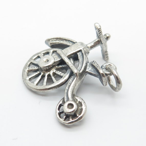 925 Sterling Silver Antique Circus Wheel Pendant - image 5