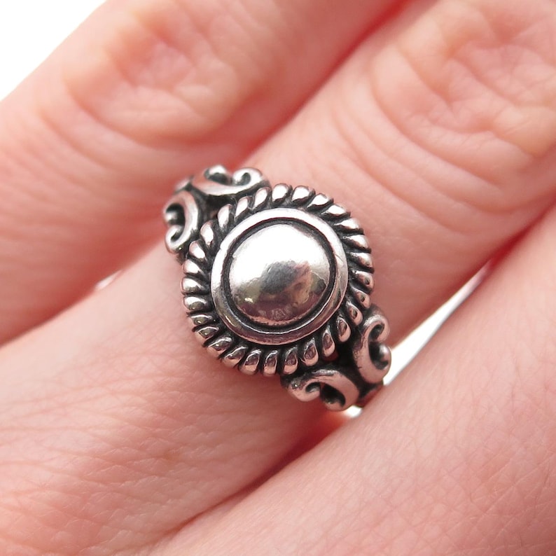 Brighton 925 Sterling Silver Vintage Modernist Oxidized Ring Size 4.75 image 1