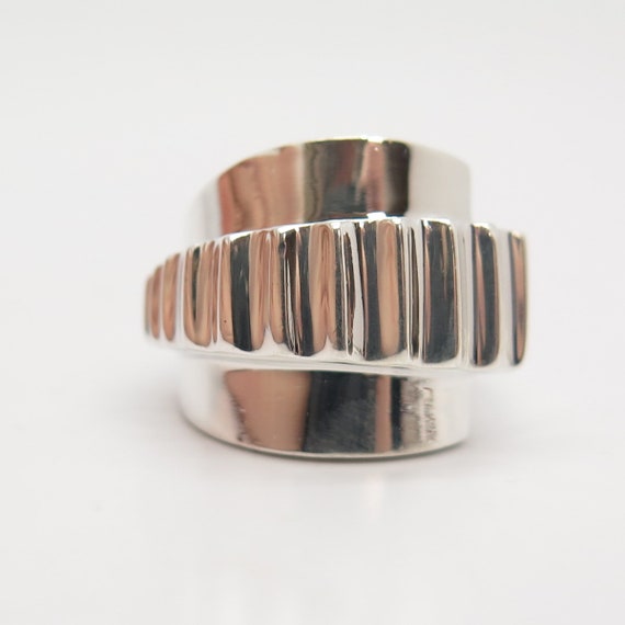 925 Sterling Silver Vintage N and R Modernist Rin… - image 3