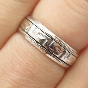 925 Sterling Silver Vintage Textured Band Ring Size 7 .5