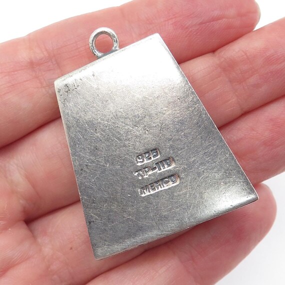 925 Sterling Silver Vintage Mexico Aztec Floral Shadow Box